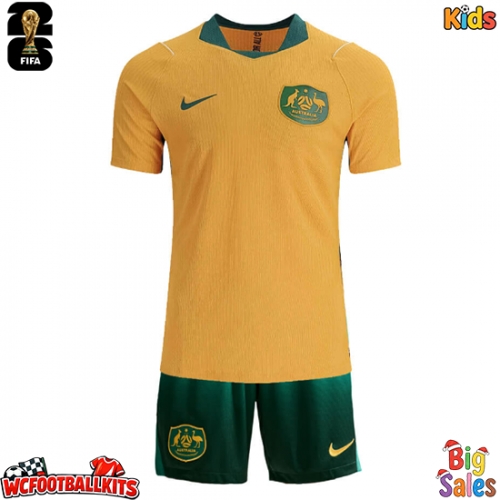 Australia Replica Home Stadium Kit for Kids World Cup 2026 Short Sleeve (+ pants)